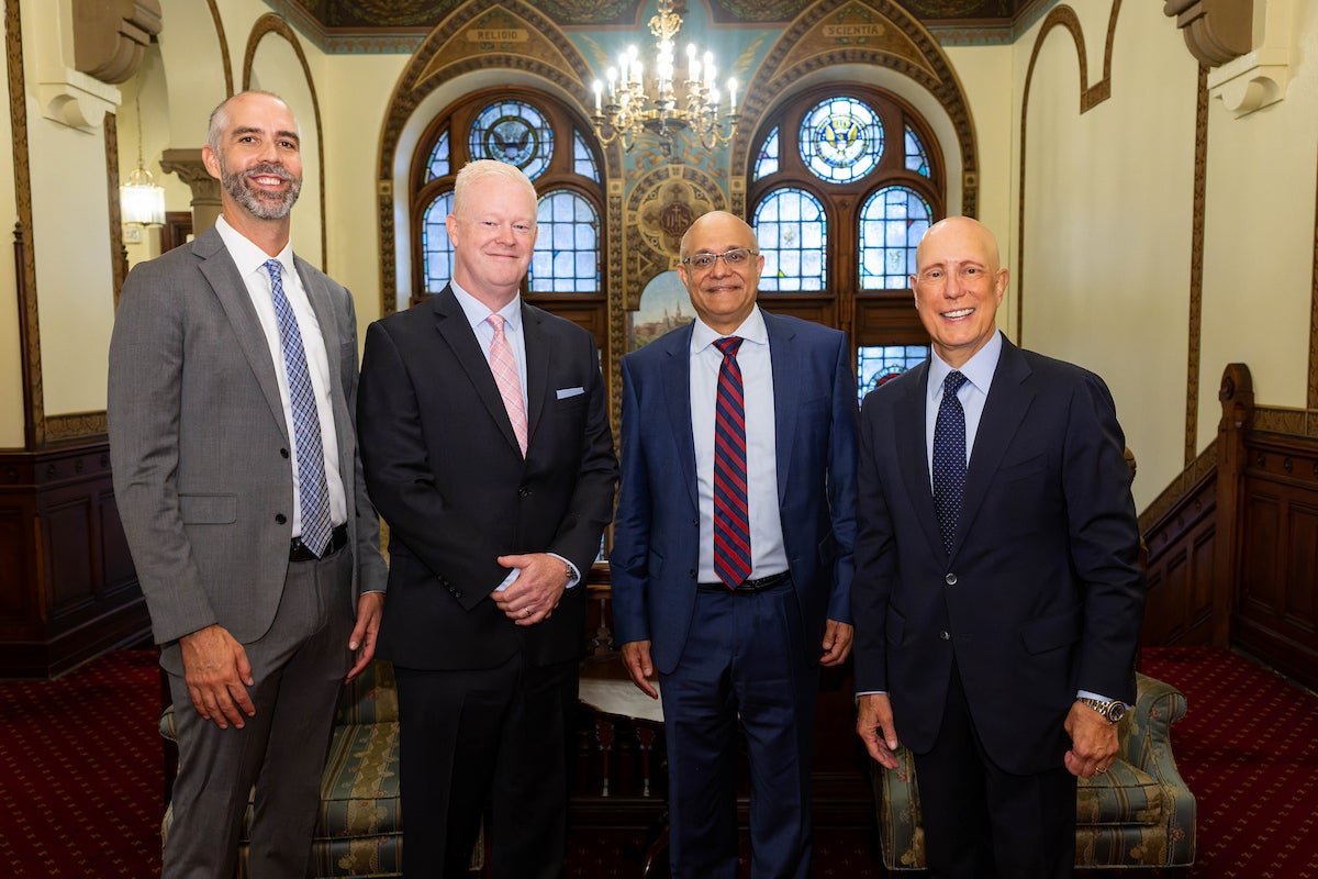 Georgetown University and NRF leadership with McDonough School of Business Dean Paul Almedia