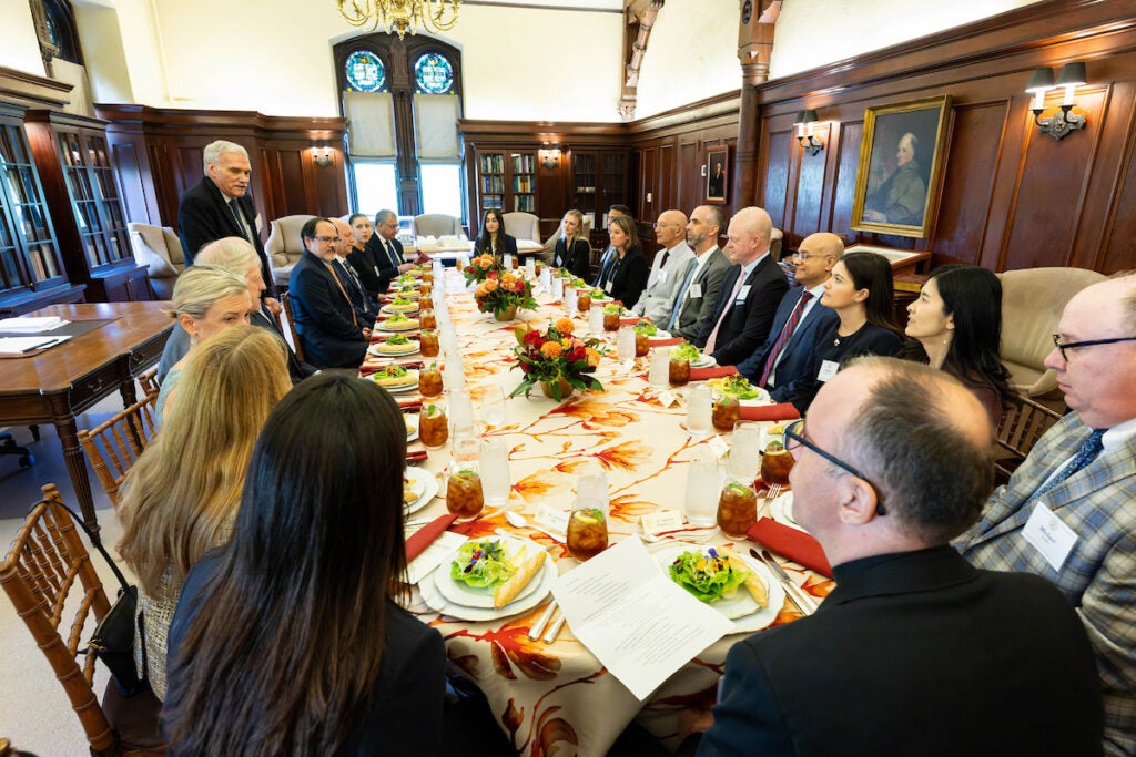 NRF Business of Retail Initiative Stewardship Luncheon at a long dining table