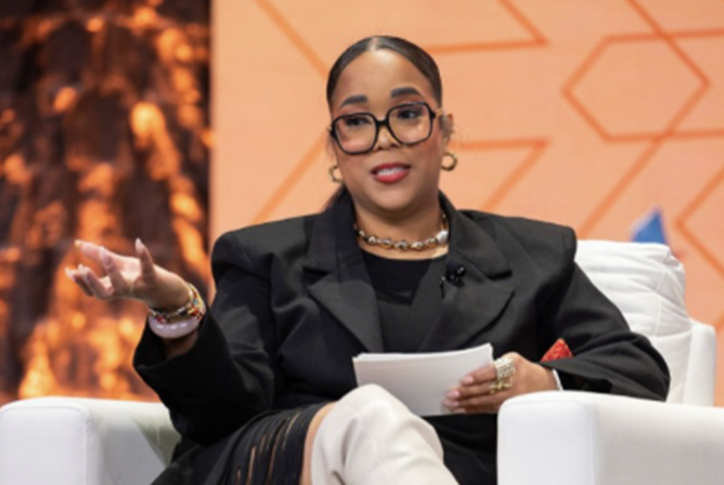 Sheena Butler-Young speaking at a panel at the NRF Foundation Student Program in New York